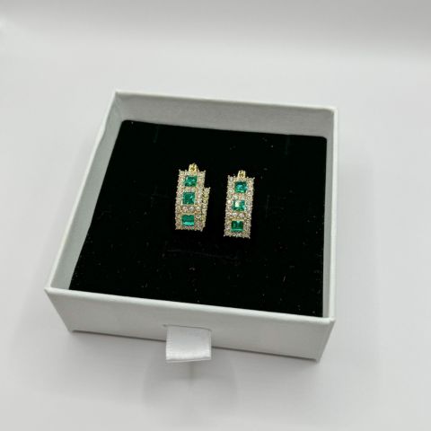 Pendientes Vintage 'Cuadrados de Zirconia' (2x1)