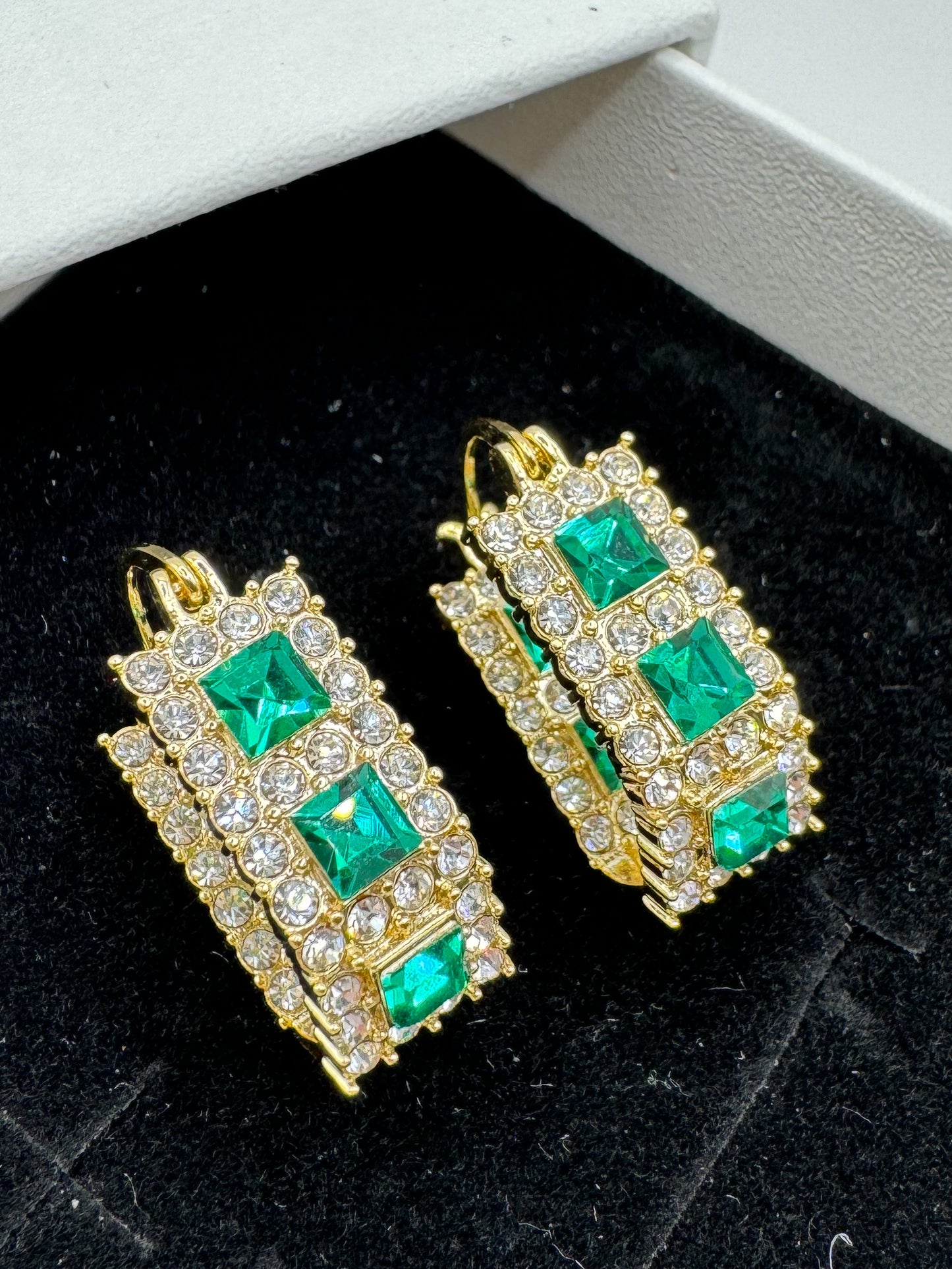 Pendientes Vintage 'Cuadrados de Zirconia' (2x1)