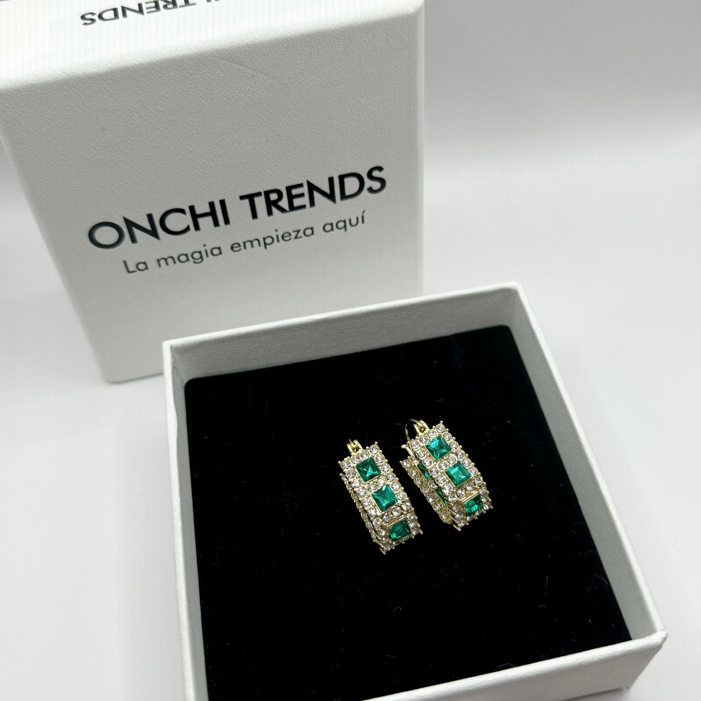Pendientes Vintage 'Cuadrados de Zirconia' (2x1)