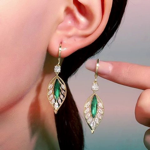 Pendientes 'Hoja de Esmeralda' (2x1)