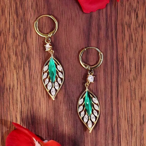Pendientes 'Hoja de Esmeralda' (2x1)
