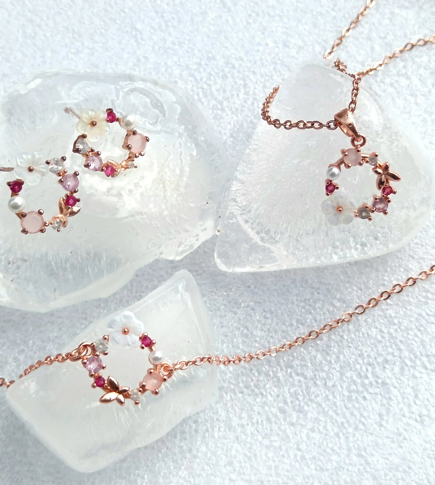 Colección Margarita (Pendientes + Pulsera + Collar)