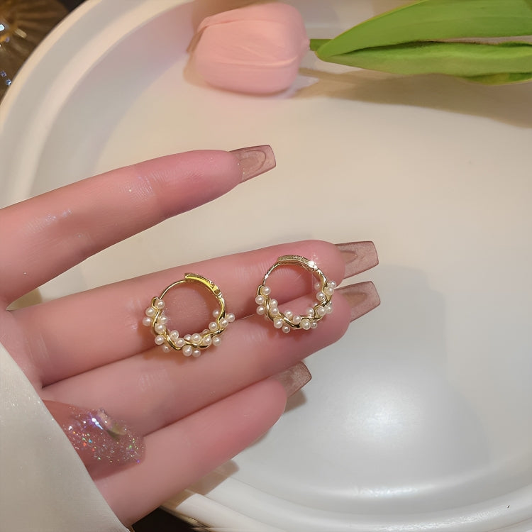 Pendientes de perlas trenzadas (2x1)