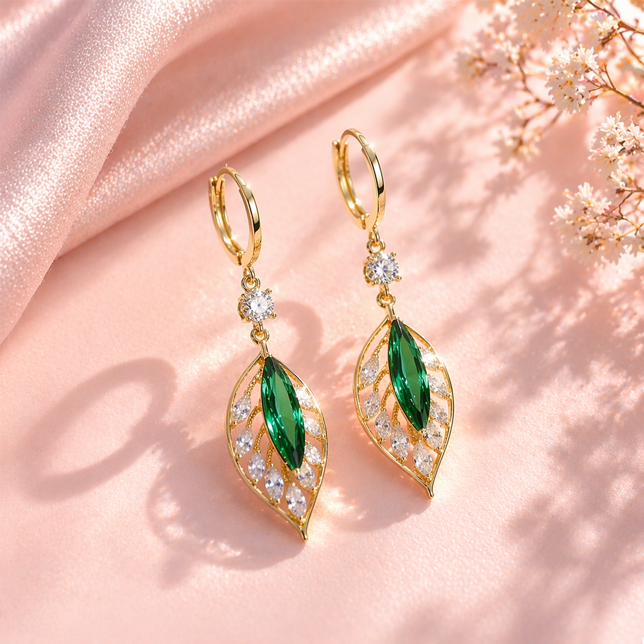 Pendientes 'Hoja de Esmeralda' (2x1)