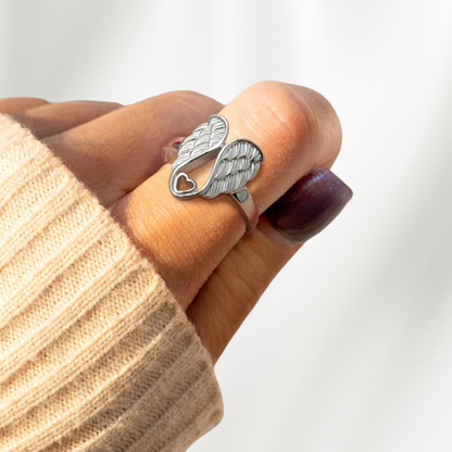 Anillo ajustable 'Alas del amor'