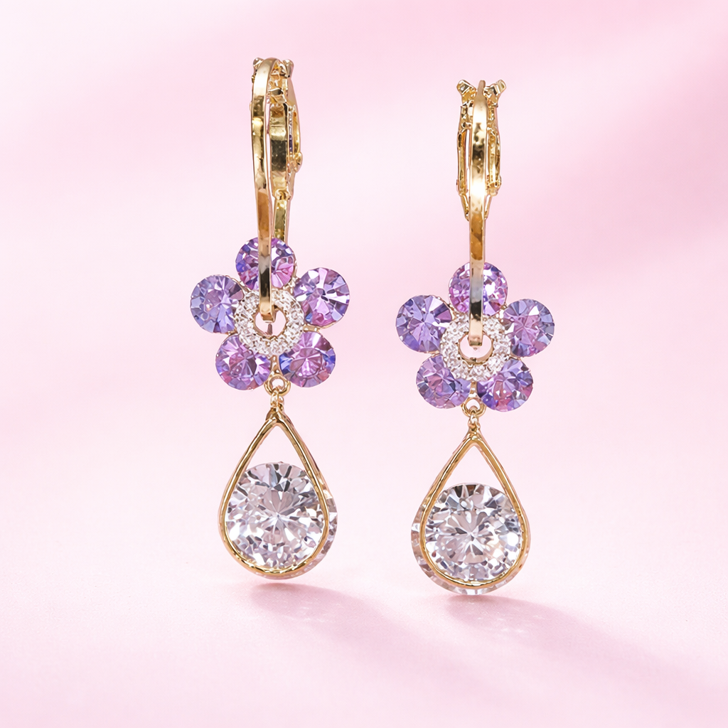 Pendientes 'Flor de Amatista' (2x1)