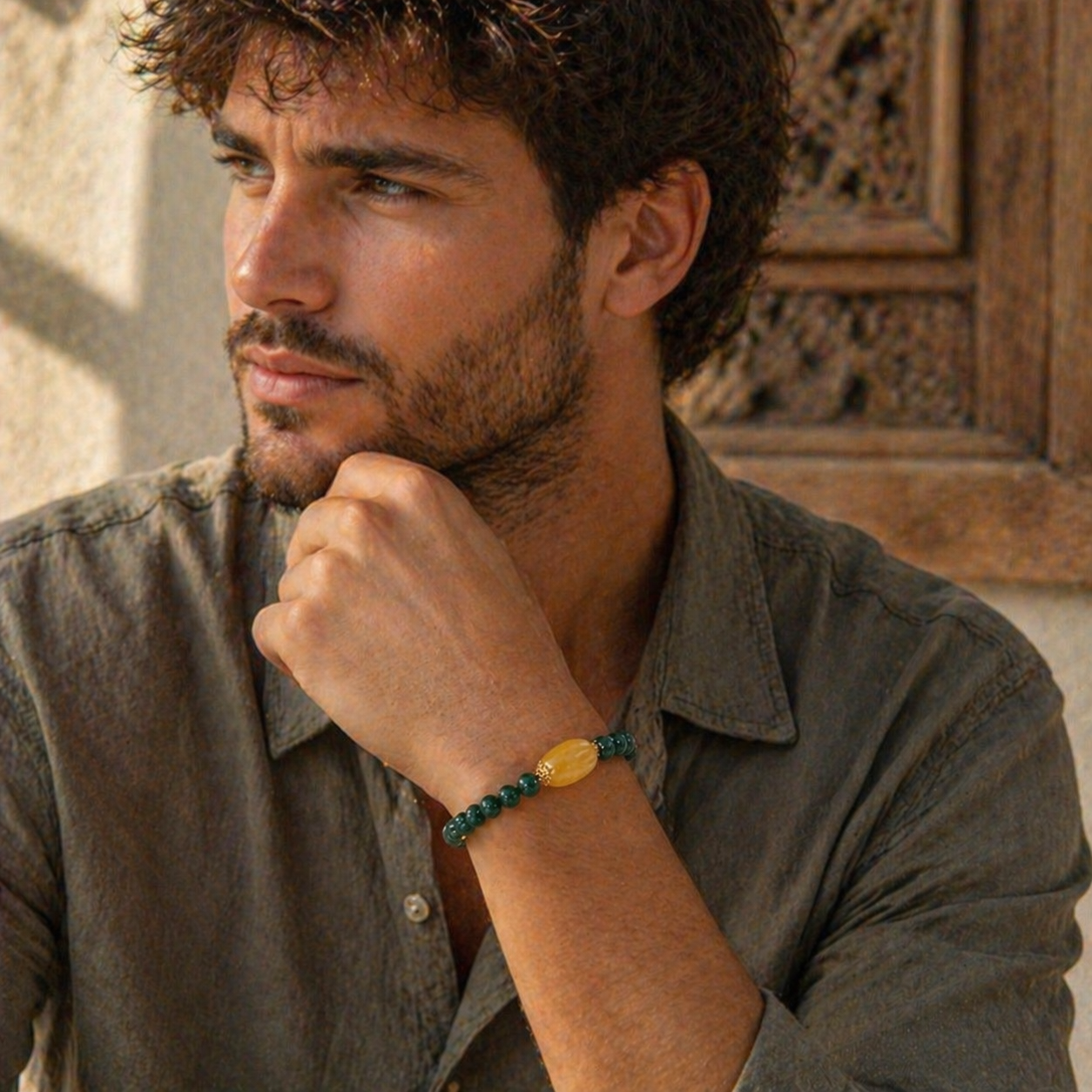 Pulsera 'Atrae riqueza' - Cuentas de jade